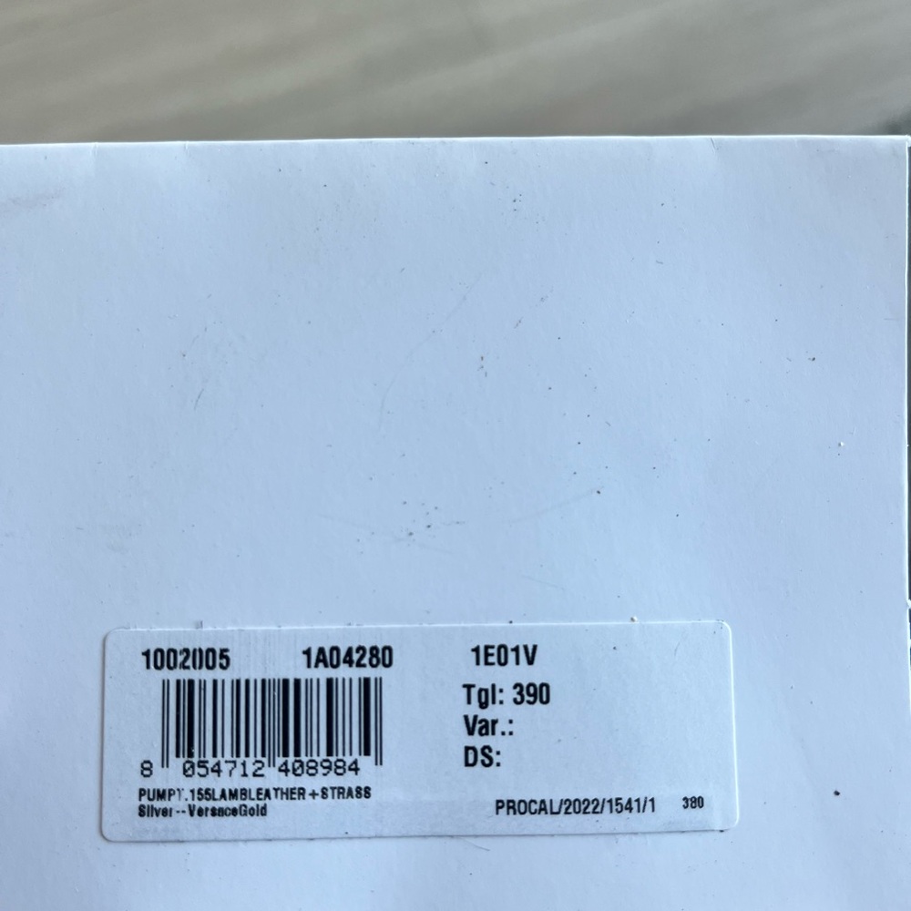 Versace Silver Platform Heels With Rhinestone Det… - image 8